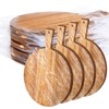 Patelai 12 Piece Round Wood Cutting Board Pizza Peel with