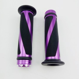 OKSTNO Universal Motorcycle Rubber Gel Handlebar Hand Grips for 7/8" Bar End Handle Bars Sports Bikes (Purple)