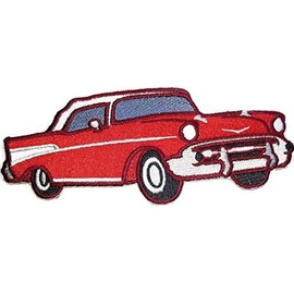 Classic Cars Collection [1957 Chevy Bel Air] [American Automobile History in Embroidery] Embroidered Iron On/Sew Patch [6.85" x3.85"]Made in USA]