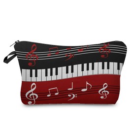 Livel lhood Musical Note Piano Cosmetic Bag for Women Cute Small Makeup Bag for Purse Travel Toiletry Zipper Pouch for Girls Gift for Music Lovers Musical Note Piano Makeup Bag for Her