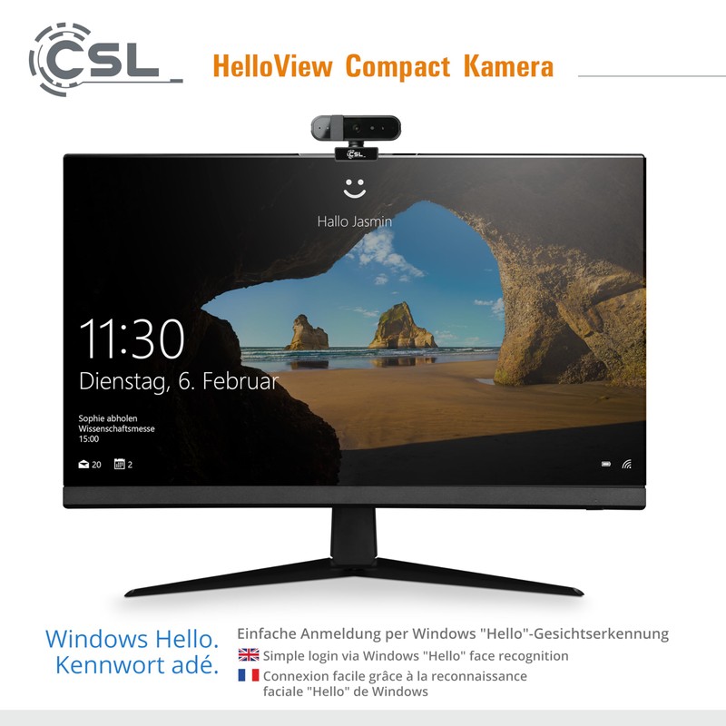 Windows Hello Camera - CSL HelloView Compact RGB Webcam, Infrared