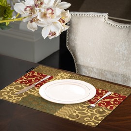 TOPLUXE Placemats 30x45cm, Table Mats for Dining Room/Restaurant/Banquet/Festival Decoration (Set of 6, Patchwork)