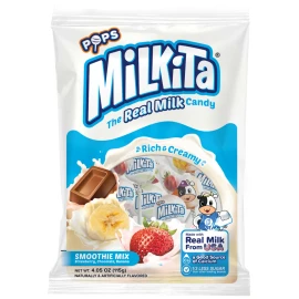 Milkita 1 BAG Milkita Smoothie Mix Milk Lollipops 4.05oz Banana Strawberry Chocolate
