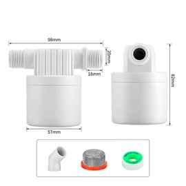 CXZTCL Float Valve 1/2" Automatic Water Level Control Valve Water Level Control Valve Up Inlet Built-in Float Valve for Livestock Tanks,Cistern,Toilet（Verticla Install，1/2Inch）