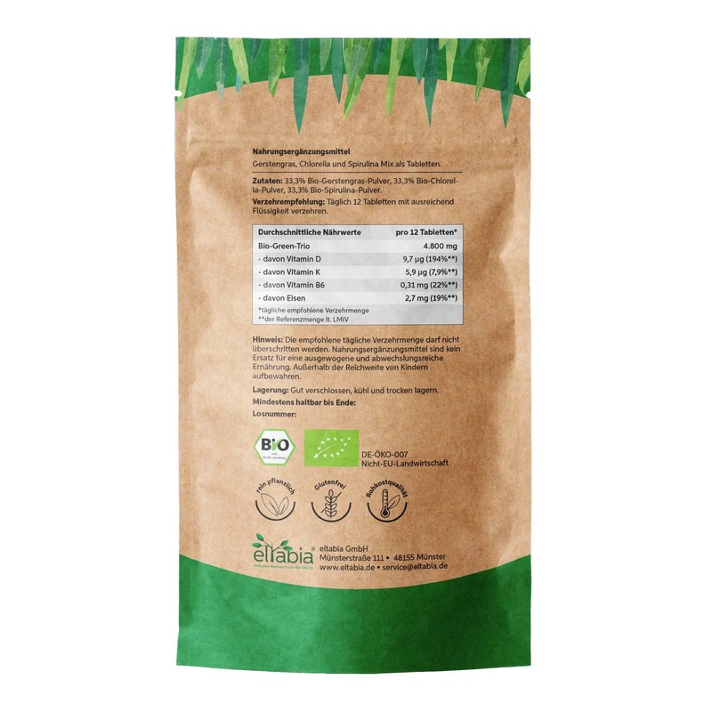 Organic Green Trio Pellets 200 g | 500 Tablets with