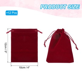 PATIKIL Velvet Gift Bags, 12 Pack 4 x 6 Inch Velvet Drawstring Bag Jewelry Pouch Gift Packaging Bag for Wedding Favor Party Birthday Festivals Burgundy