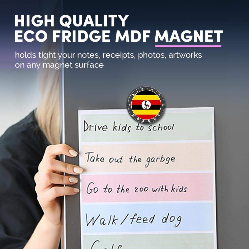1 x Round MDF Magnet - Uganda Kampala East Africa