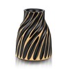 AeraVida Sleek Spiral Small Black Mango Tree Wood Vase with