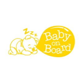 Stick It On Decals Pooh Baby On Board 7"x4" Car Decal/Sticker