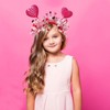 HIFANMM Valentines Day Headband Pink Heart Hair Accessories for Women
