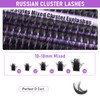 Russian Cluster Lashes,80D+100D+180D Individual Eyelashes D Curl Cluster Lashes,Fluffy 10-18mm