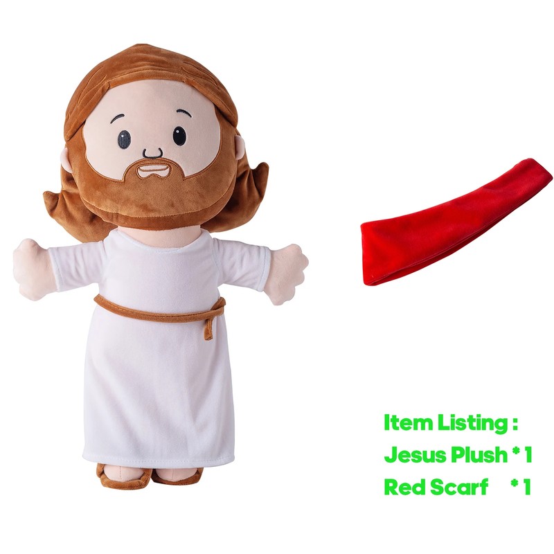 Cartoon Jesus Plush Doll Pillow – Soft Stuffed Character Toy