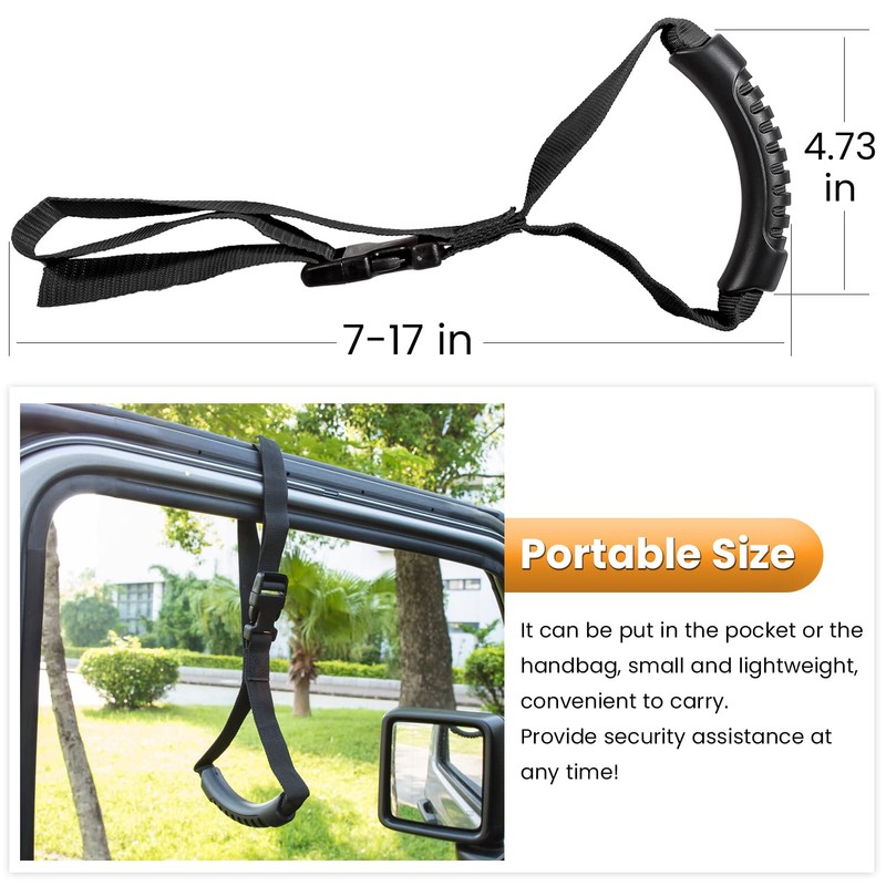 E-cowlboy Auto Cane Grab Bar - Portable Standing Aid Nylon