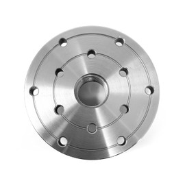 RGWOOD 4" Steel Wood Lathe Face Plate, 1" x 8tpi RH Threaded, with locking set screws (for reversing lathes)