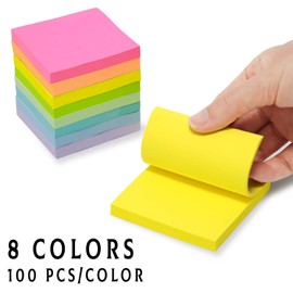 AiTodos® 800pcs Sticky Notes 76 x 76 cm Sticky Notes for Writing on Easy to Write On Reusable for School, Home, Office