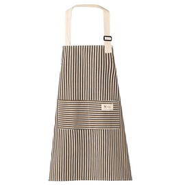 Bailinks Unisex Stripe Apron with Adjustable Straps and two Pockets, Premium Cotton Apron for Cooking, BBQ, Baking, Gardening, and Home Cleaning, Ideal for Chefs and Home Enthusiasts (Brown)