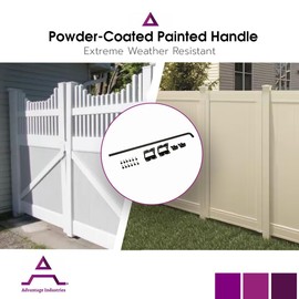 Advantage Industries 24" Stainless Steel Cane Bolt | Powder-Coated Stainless-Steel Drop Rod | Padlock Lockable | Heavy Duty Gate Drop Rod | Can Bolt Hanger Hook | 5/8" Diameter – White