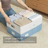 PRANDOM Storage Bins with Lids [3-Pack] Linen Fabric Foldable Storage