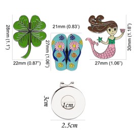 Eshan Crystal Golf Ball Markers Magnetic Hat Clips Set Golf Bag Accessories Gift for Men Women Golfer (Lady)