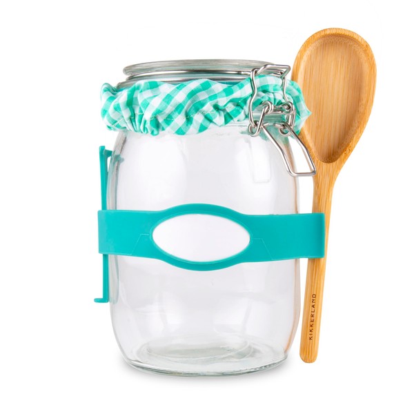 Kikkerland Sourdough Starter Kit DIY Make Your Own Bread, Glass