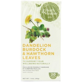 Heath & Heather Organic Dandelion Burdock and Hawthorn 20bags (Pack of 4)