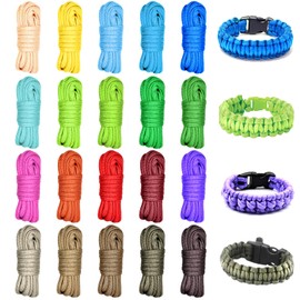 196.8 Feet 20 Colors Paracord Rope, Premium 7-Strand 4mm Para Cord for DIY