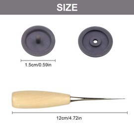 LEEQ 30 piece/15 Sets Seat Belt Stop Button Gray with Wooden Handle Awl No Welding is Required for Loading and Unloading