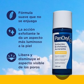 PanOxyl Solución Exfoliante Aclarante Con 2% Ácido Salicílico | Exfoliante Facial Sin Enjuague, Limpia Poros, Controla La Grasa y Deja La Piel Luminos