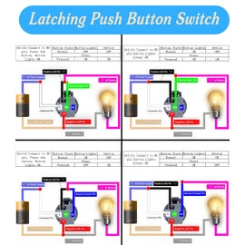 MSAEIQUN 19mm Latching Push Button 12V DC On Off Switch Silver Shell with LED Round Head Toggle Switch 12v with Wire Socket Plug Waterproof Switch for Boats Cars Truck pake of 6 (19mm, Silver, 6)