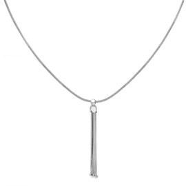 Tuscany Silver Women's Sterling Silver Rhodium Plated Snake Chain Tassel Necklace of Length 46cm