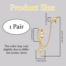 Gold Chains Double Piercing Earrings, 2 Pcs Earrings, Teen Dangle Earrings Tassel Drop Earrings