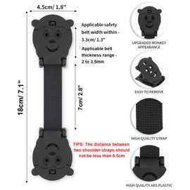 Anti Escape Buckle Lock Clip Baby Harness Chest Clip, Baby Safety Strap Prevent Children/Kids(Under 1.5 Years Old) Taking Their Arms Out of High Chairs/Strollers/Baby Reins(2 Pack)