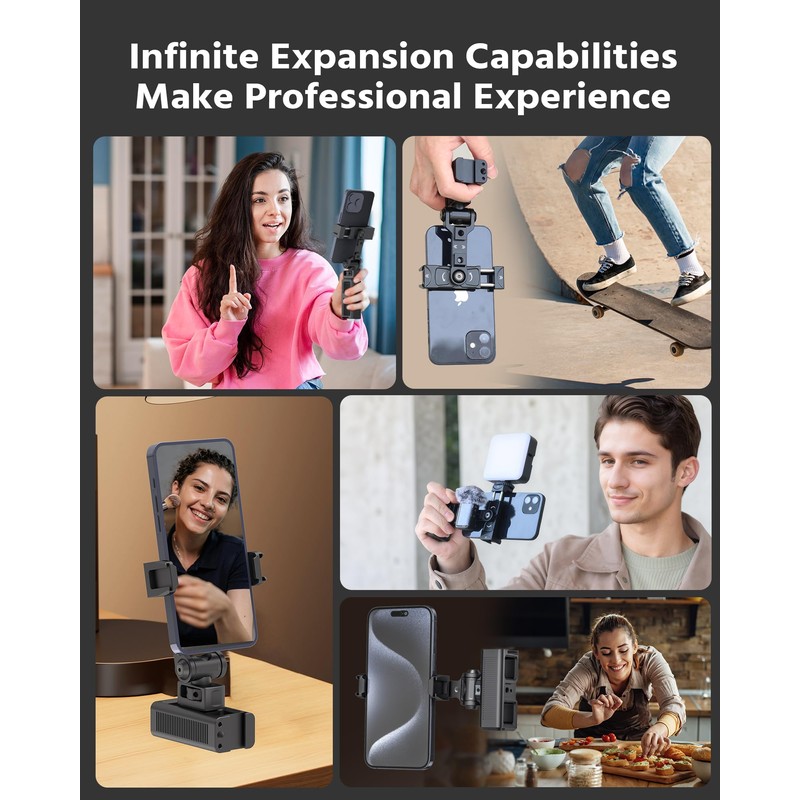 Phone Clip Rig Stabilizer for Smartphone, Lightweight Handheld Vlogging Rig