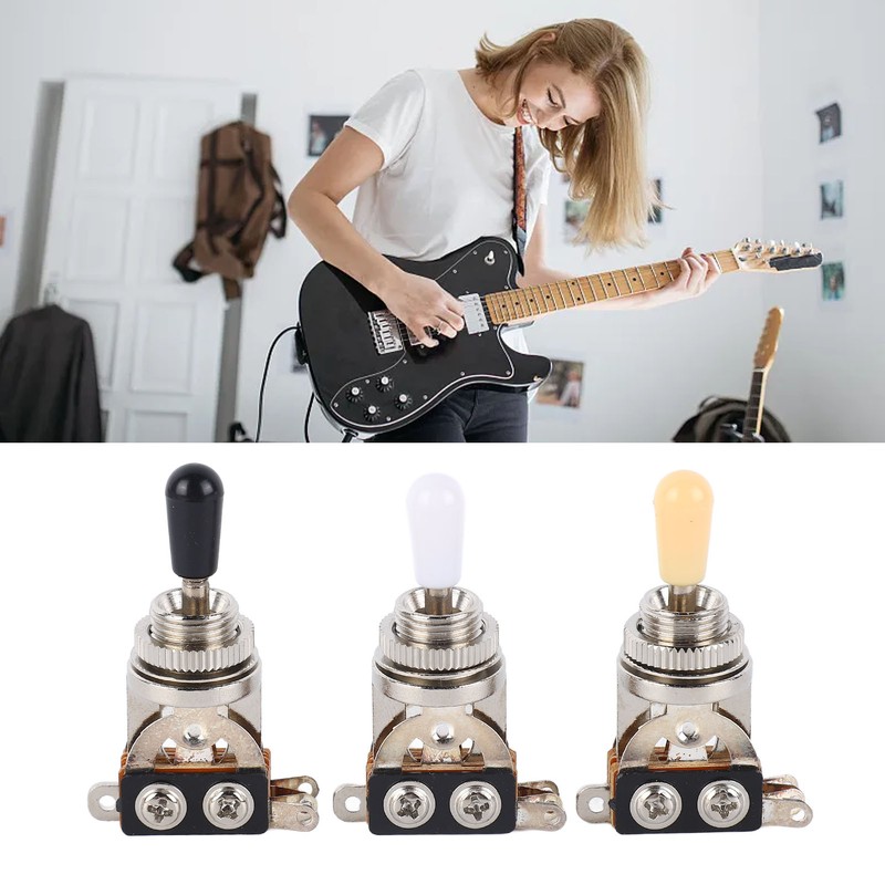 3pcs 3 Way Guitar Toggle Switches Short Straight Switch with