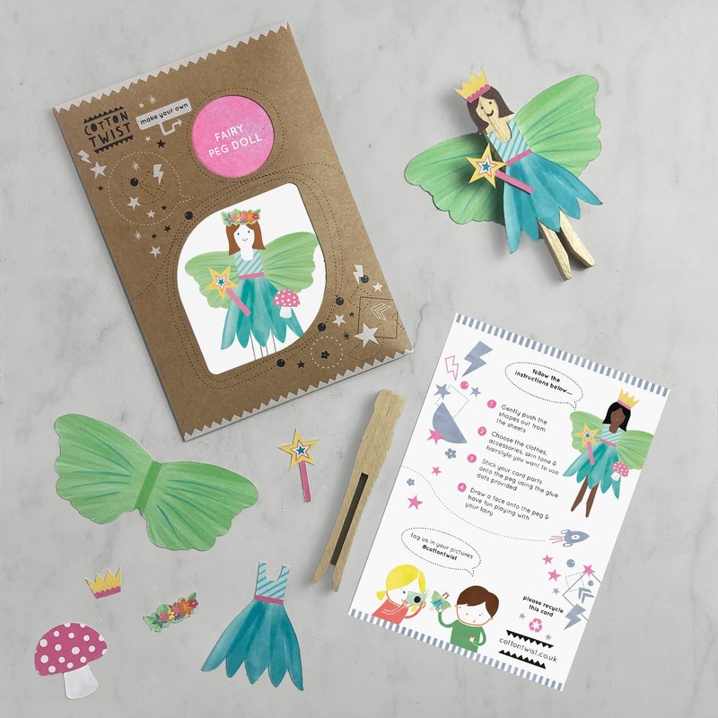 COTTON TWIST Kids Make Your Own Fairy Peg Doll Craft