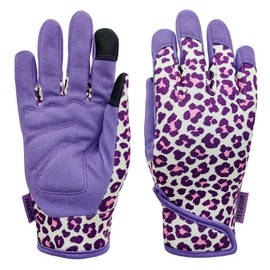 MSUPSAV Multi-purpose Gardening Gloves,Spandex Garden Gloves for Women,Synthetic Leather Work Gloves,Gifts for Women,Medium,Purple