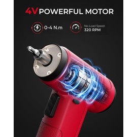 4V Cordless Electric Screwdriver, 22Pcs Small Power Screwdriver Set with LED Light, 320 RPM, 4 N.m Torque, 2000mAh Type-C Rechargeable, Lightweight for Furniture Assembly & Home Repair