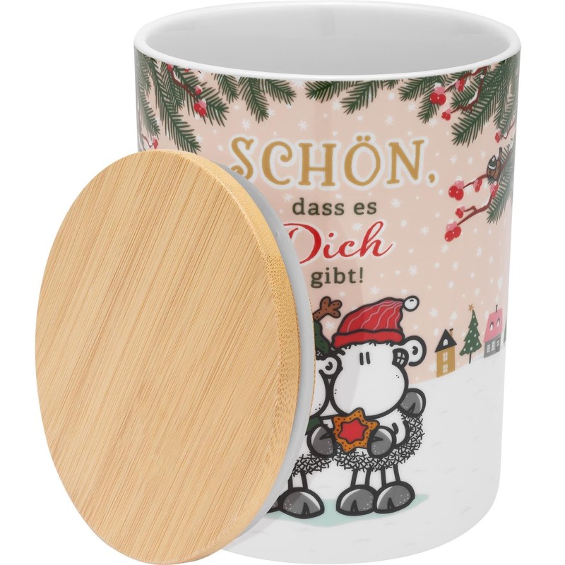 Sheepworld Cookie Tin with German Text