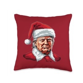 Santa Claus Trump Christmas Art Portrait Graphic Men Women Throw Pillow