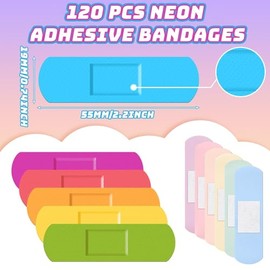 Vendajes de Niños Vendajes Flexibles Coloridos a Granel Tira de Vendas Transpirables Impermeables de Neón Protege Cortes y Raspaduras para Niños Peque