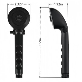 RV Shower Faucet with Showerhead & Hose – Outdoor Non-Metallic RV Shower Kit, On/Off Valve & Diverter, Handheld Shower Replacement for RVs, Motorhomes, Campers, Travel Trailers (Black)