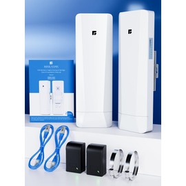 Wireless Bridge Point to Point/Multipoint, 5.8GHz Outdoor Wireless Bridge to Provide Network Communication for Shop, Barn, Garage Building, 3KM Long Distance Pre-configured Set. (3KM 2-Pack)