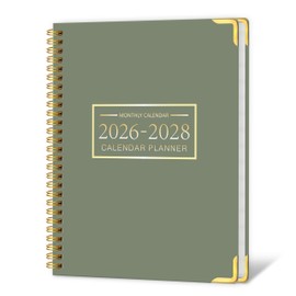 2026-2028 Monthly Planner - 3 Year Monthly Planner 2026-2028, Jan. 2026 - Dec. 2028, 8.5" x 11", 36 Months Calendar Planner with Spiral Bound, Notes Pages, Perfect for School & Office for Women & Men - Green