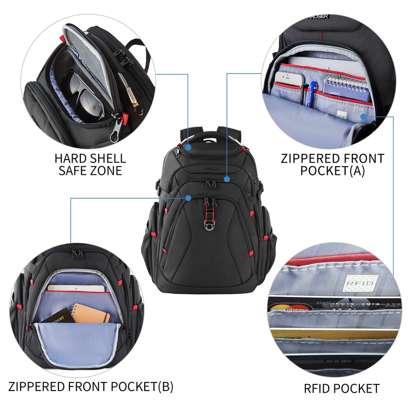 KROSER Travel Laptop Backpack 17.3 Inch XL Computer Backpack with