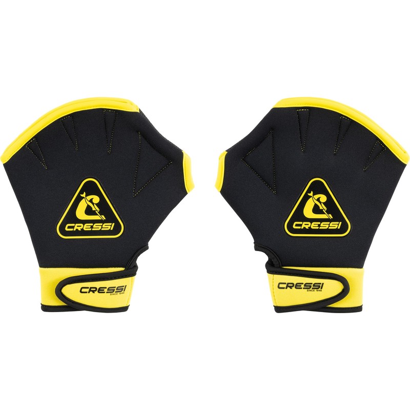 CRESSI Aqua Boost Swim Gloves Black/Yellow M - Unisex Ultraspan