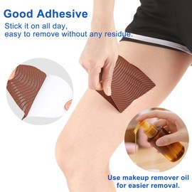 Anvosy Inner Thigh Anti Chafing Friction Patches Anti Chafing Skin Tape for Inner Thigh Rubbing Prevention Women Girls - Black Skin Tone