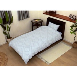 CAMEL PALMS 100% Cotton, Gauze, One Side Japanese Bleaching, Skin Duvet Cover, Snap with Tape for Easy On/Off, Single, 55.1 x 74.8 inches (140 x 190 cm), Bandana Pattern, Blue