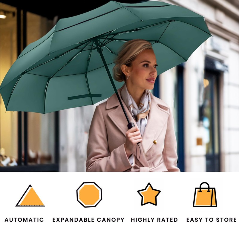 MRTLLOA 49/54/62 Inch Large Folding Golf Umbrella, Oversize Double Canopy