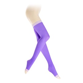 Cowei Store K104 Compression Socks, Stockings, For Sleeping, Beautiful Legs, Long, Compression, Open Toe Socks, light purple