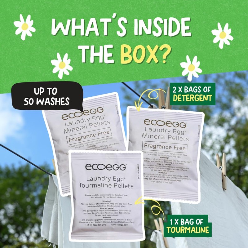 ecoegg Laundry Egg Refill Fragrance Free, 50 Loads